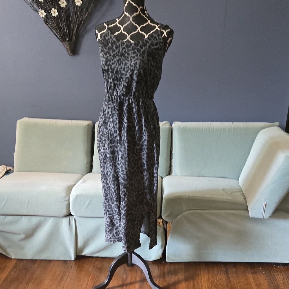 Old Navy Black Gray One Shoulder Sheath Dress